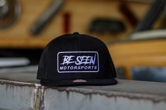 Be Seen Motorsports White Logo Hat (SnapBack)