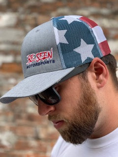 Be Seen Motorsports Red, White, and Blue Hat (SnapBack)